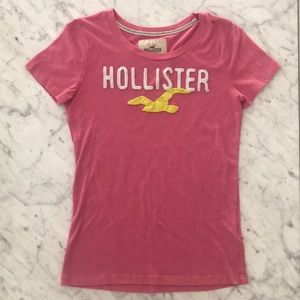 Pink & Yellow Hollister Tee Size M